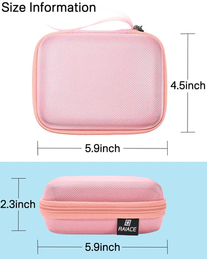 RAIACE Hard Storage Case for Diabetes Testing Kit, Blood Glucose Small, Pink