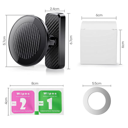 HOOKED ON GOLF Cart Phone Holder Mangetic Black for All Carbon Fiber
