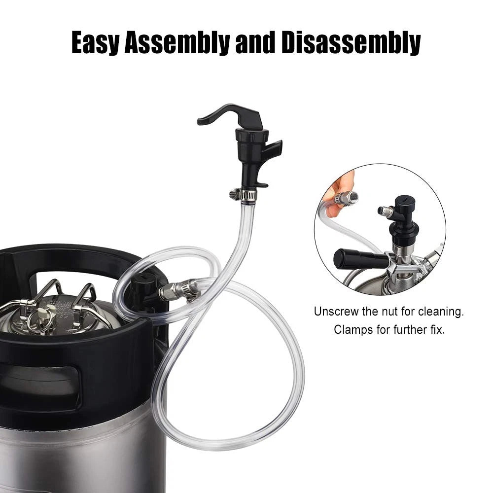 FERRODAY 3ft Ball Lock Beer Line Assembly 1 Count (Pack of 1), Transparent