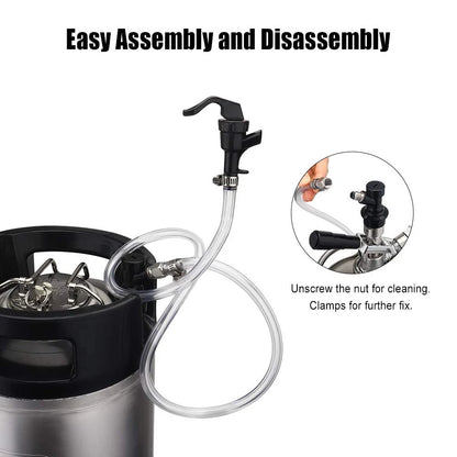 FERRODAY 3ft Ball Lock Beer Line Assembly 1 Count (Pack of 1), Transparent