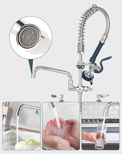 Commercial Faucet Parts 12 Inch Swivel Spout Replacement Kit 12 Inch, Silver