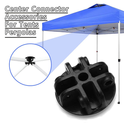 4-Way Roof Centre Bracket Connector Canopy Tent Replacement 7*3cm, Black