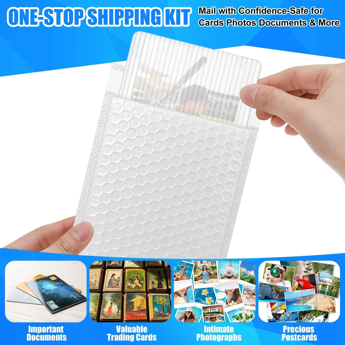 Tasdurian 151 Pcs Trading Card Shipping Kit 3.5 x 4.5 inches, Black