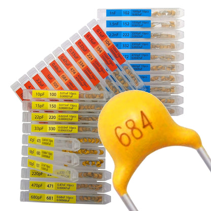 EEEEE 30 Value 300 pcs Multilayer Monolithic Ceramic Capacitor Assortment...