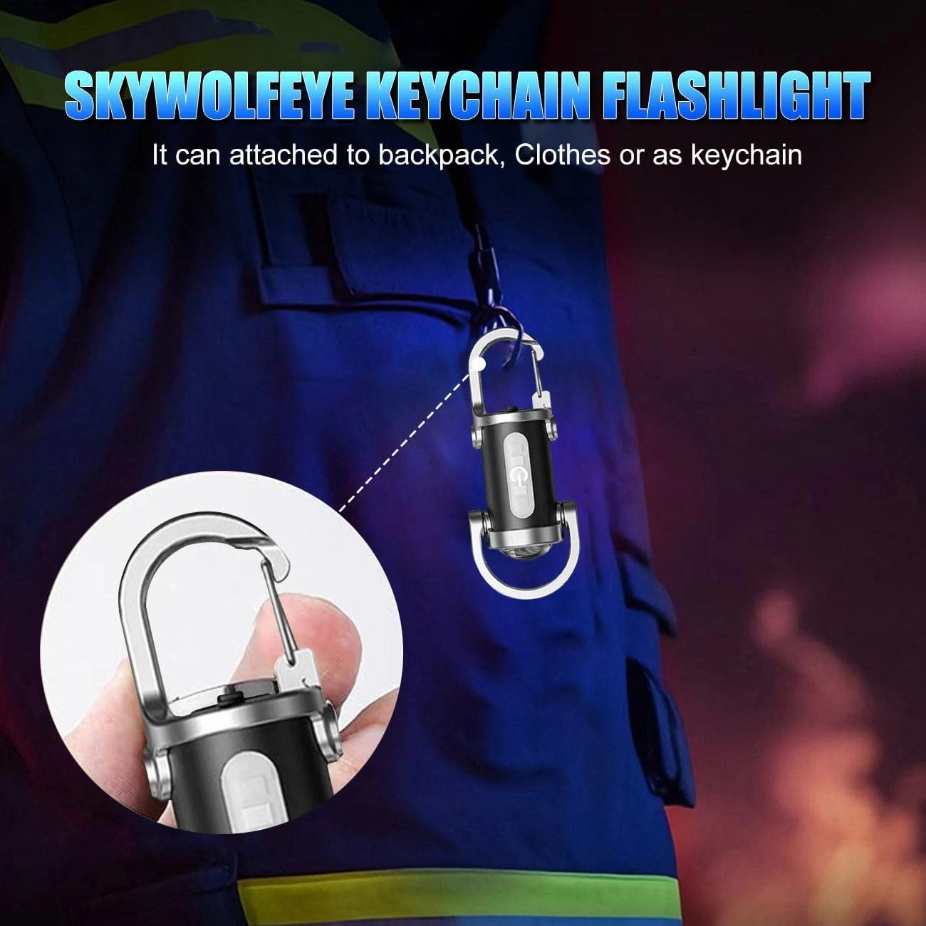 2 Pack Rechargeable Keychain Flashlights, EDC Mini 2 pack, Black