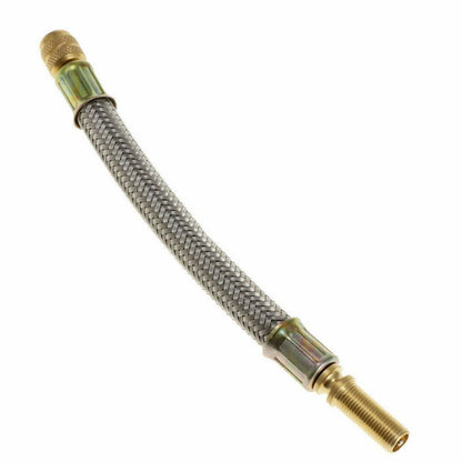 Stainless Braided Flexible Hose Car Tire Valve Inflatable Copper Joint Adapter