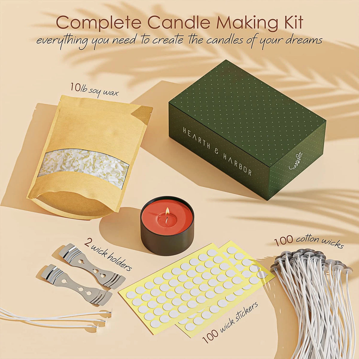 Hearth & Harbor Soy Candle Wax for Making, Natural 10 lbs, Multicolor