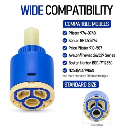 25mm Ceramic Faucet Cartridge Replacement,CUPC Certified,Kraus Blue-01