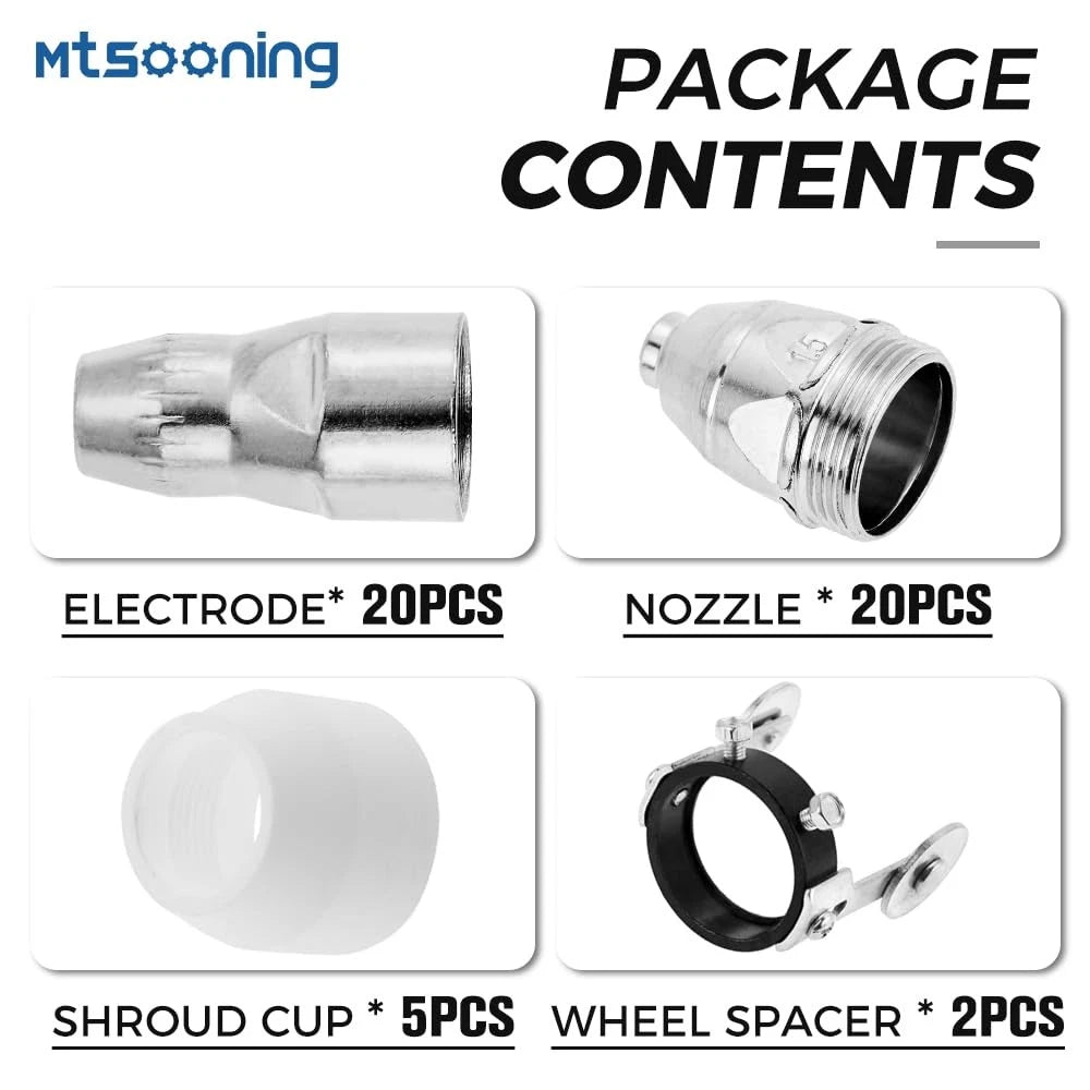 Mtsooning P-80 Plasma Cutting Torch Consumables, 47 PCS 80Amp 0.059" & 1.5mm...