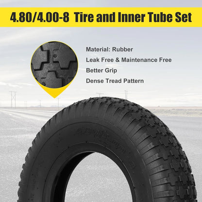 4.80/4.00-8 Tire and Inner Tube, Tube 2 Pack