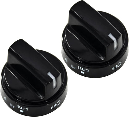 WB03X24759 Range Surface Burner Knob Gas Control Assembly 2 Pieces, Black