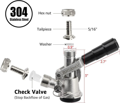 Sankey D Keg Coupler, All 304 304 Stainless Steel, Steel