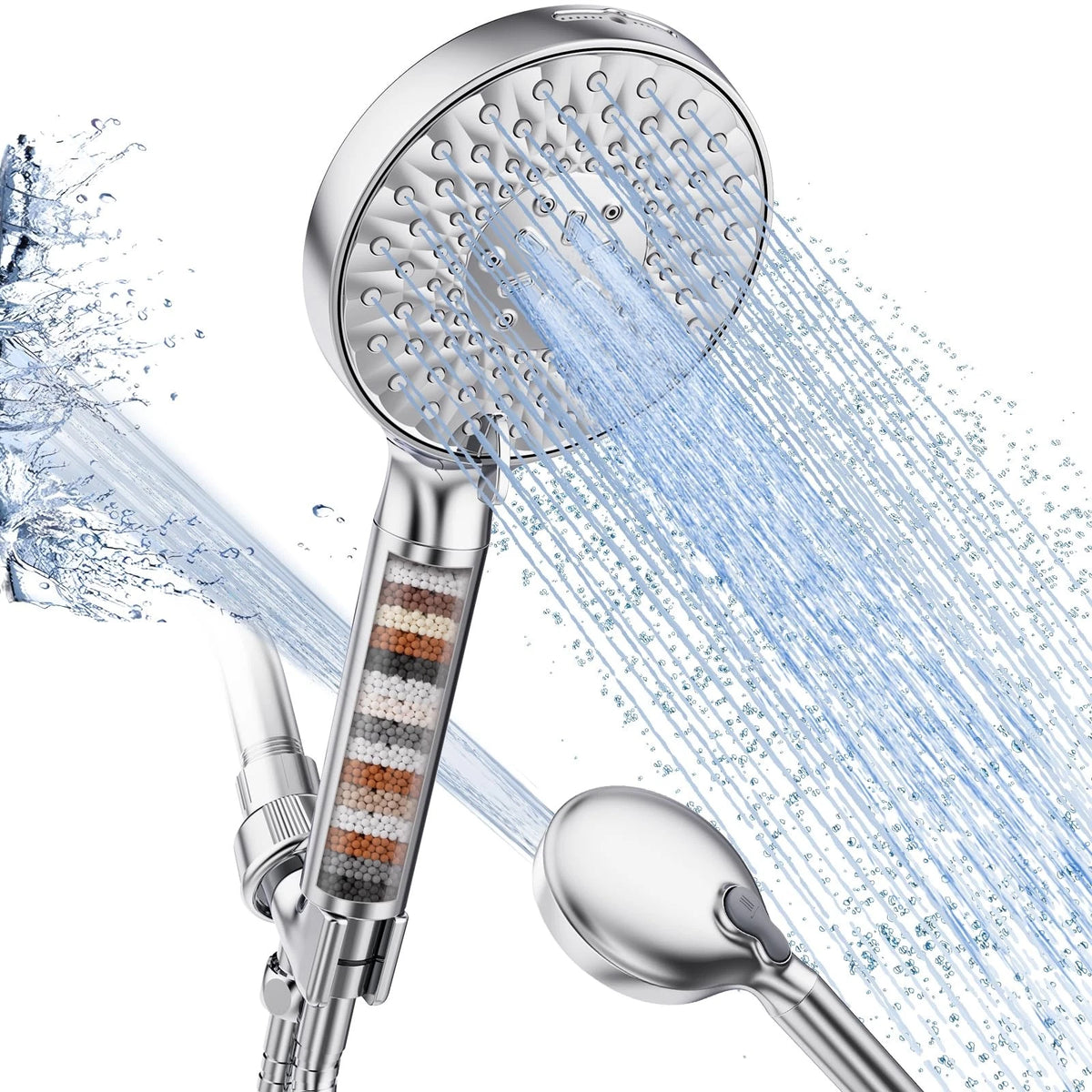 SR SUN RISE Filtered Shower Head with Handheld High Filter, Chrome 1 Filter