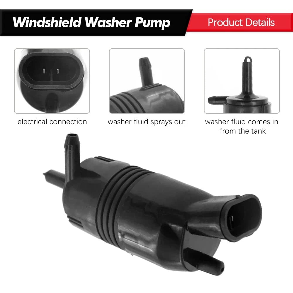 89001126 Front or Rear Windshield Washer Pump w/Grommet Replacement 22127573