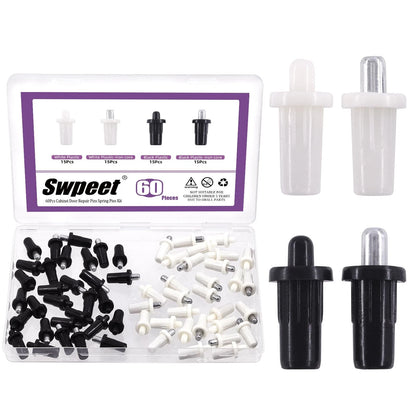 Swpeet 60Pcs 4 Sizes 4.6mm x 6.1mm, 4.7mm x x 7.5mm, Black