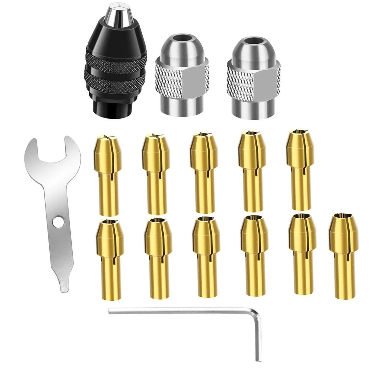 16PCS Drill Chuck Collet Set for Dremel perfect for light-duty accessories