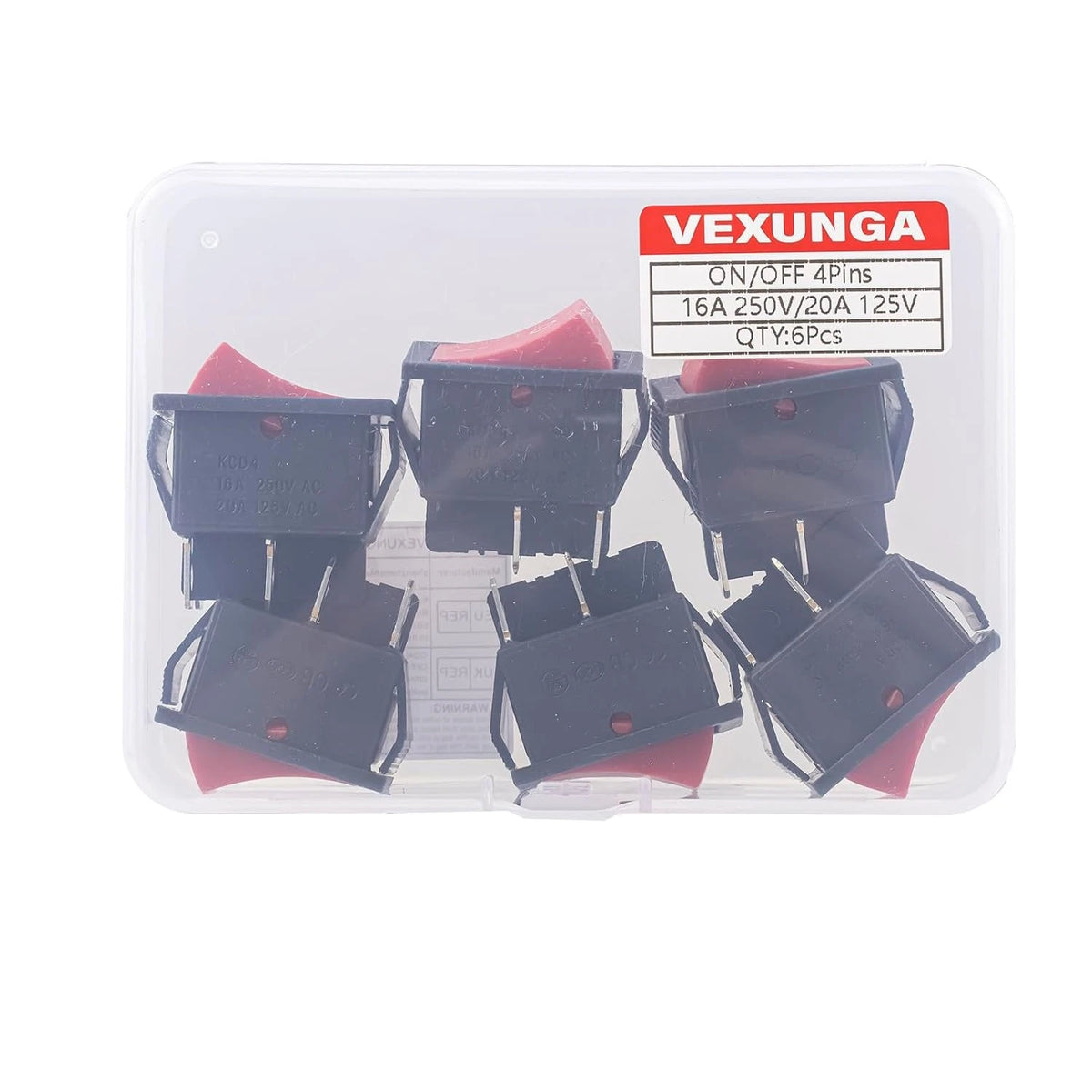KCD4 Rocker Switch 20A 125V AC 16A 250V On Off 4 Pin 2 Position Mini Boat...