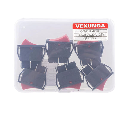 KCD4 Rocker Switch 20A 125V AC 16A 250V On Off 4 Pin 2 Position Mini Boat...