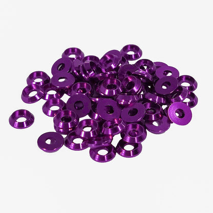 [60PCS] M3 Counterbore Washers Color Purple, Anodized Aluminum M3, Purple