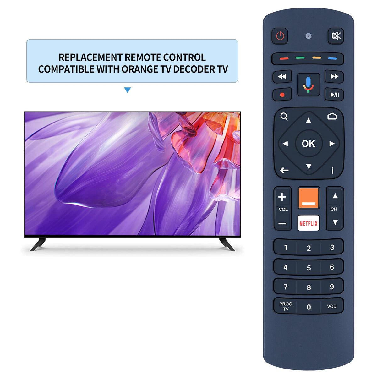 Voice Remote Control For Orange Dekoder 4K Stream DV8555