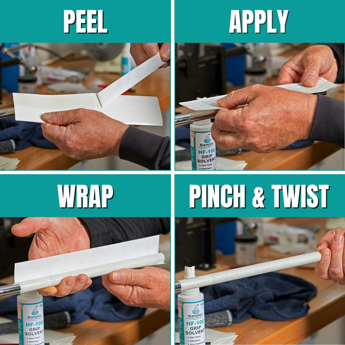 Brampton Basic Golf Grip Kit for Club Regripping - 15 Premium Chestnut