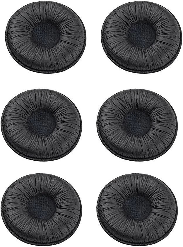 Ear Cushions Leatherette Spare Replacement Earpads for Pack of 6, Black