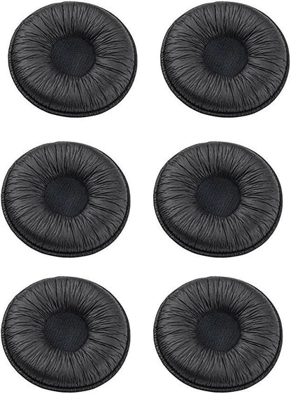 Ear Cushions Leatherette Spare Replacement Earpads for Pack of 6, Black