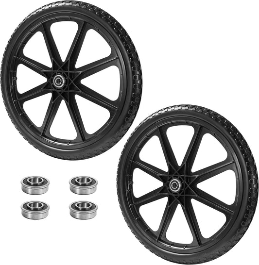 (2 PACK) 20" Flat Free Cart Wheels Compatible with rubbermaid 20 inches