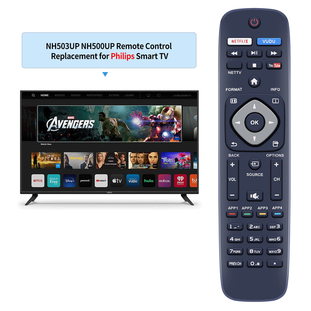 NH500UP Remote Control For Philips TV 50PFL5601/F7 65PFL5602/F7 55PFL5602/F7