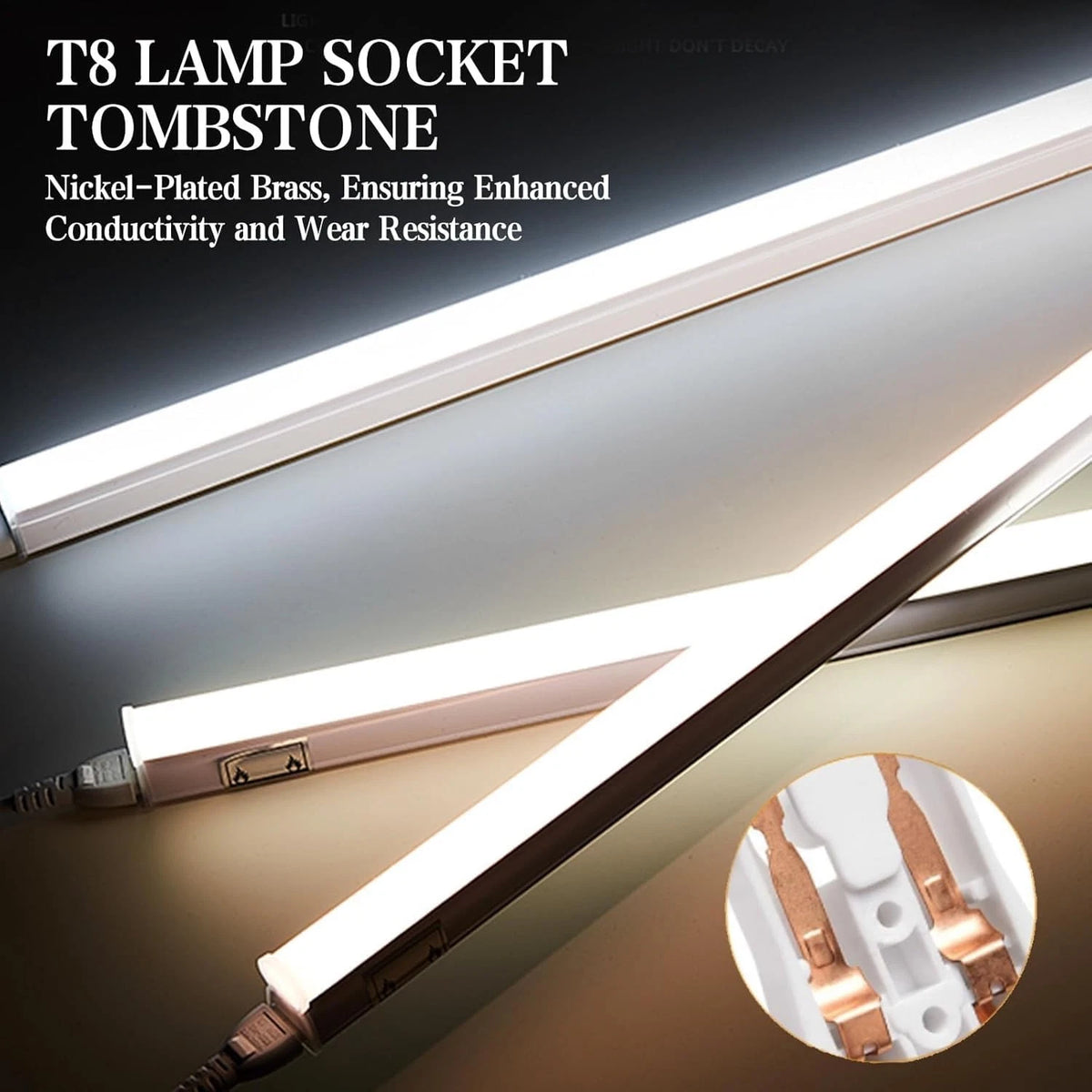 12 Packs Non Shunted T8 Lamp Holder Socket Turn Type for LED Fluorescent...