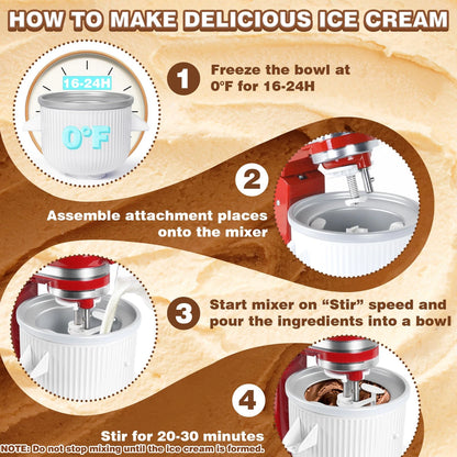 Ice Cream Maker Attachment for KitchenAid Stand Mixer, Compatible with...