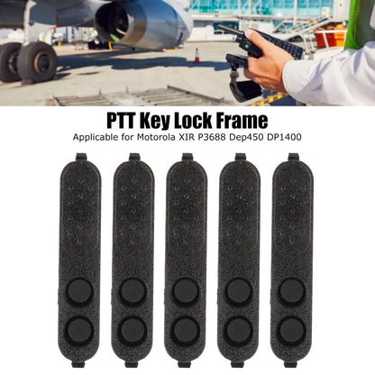 5Pcs Walkie Talkie PTT Lock + Rubber For Motorola XIR P3688 DEP450 DP1400 CP200d