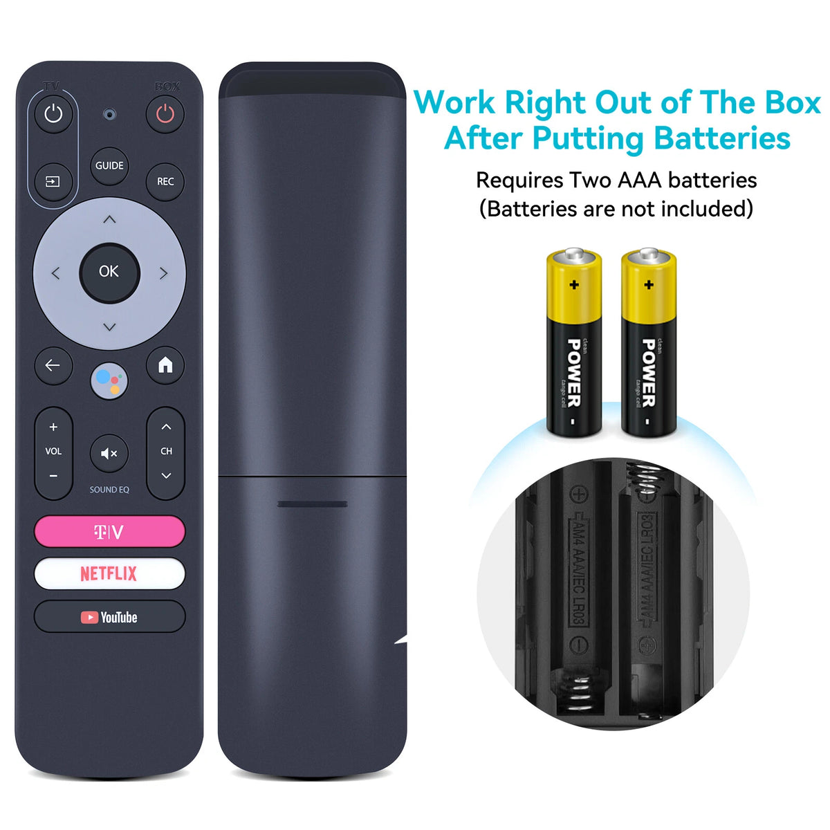 Remote Control For TVision HUB Streaming Device Google TV With Voice