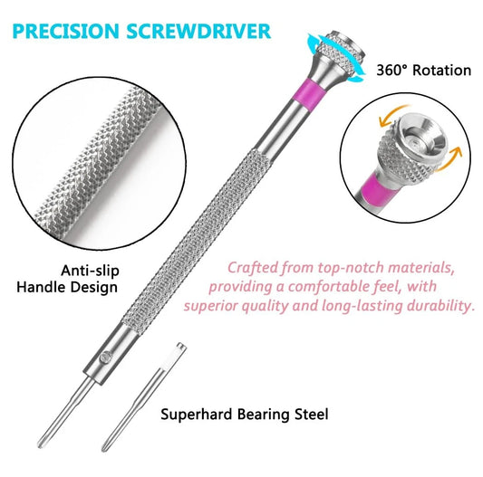 13PCS Professional Watch Screwdriver Set, BEBEEPOO Micro Precision Silver