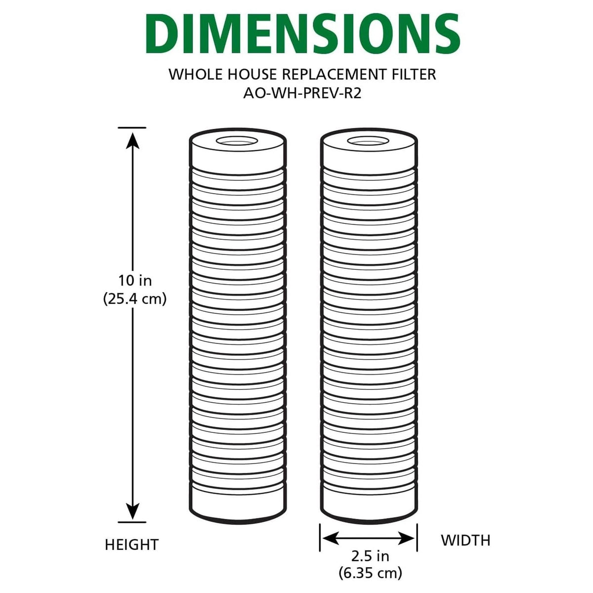 A. O. Smith 2.5"x10" 5-Micron 2 Count (Pack of 1), Sediment