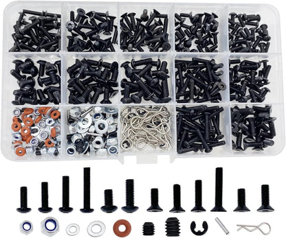 500pcs RC Screws Kit,RC for Traxxas Arrma Axial Redcat One Size, Black