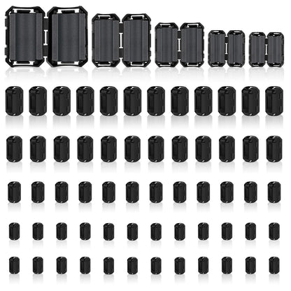 Windspeed 25Pcs Ferrite Chokes Beads Snap on RFI EMI Noise...