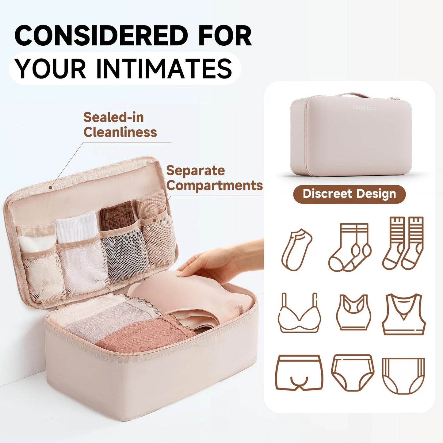 11 Set Packing Cubes for Travel, Gifts 11 (For Checked/Large), 01 Beige