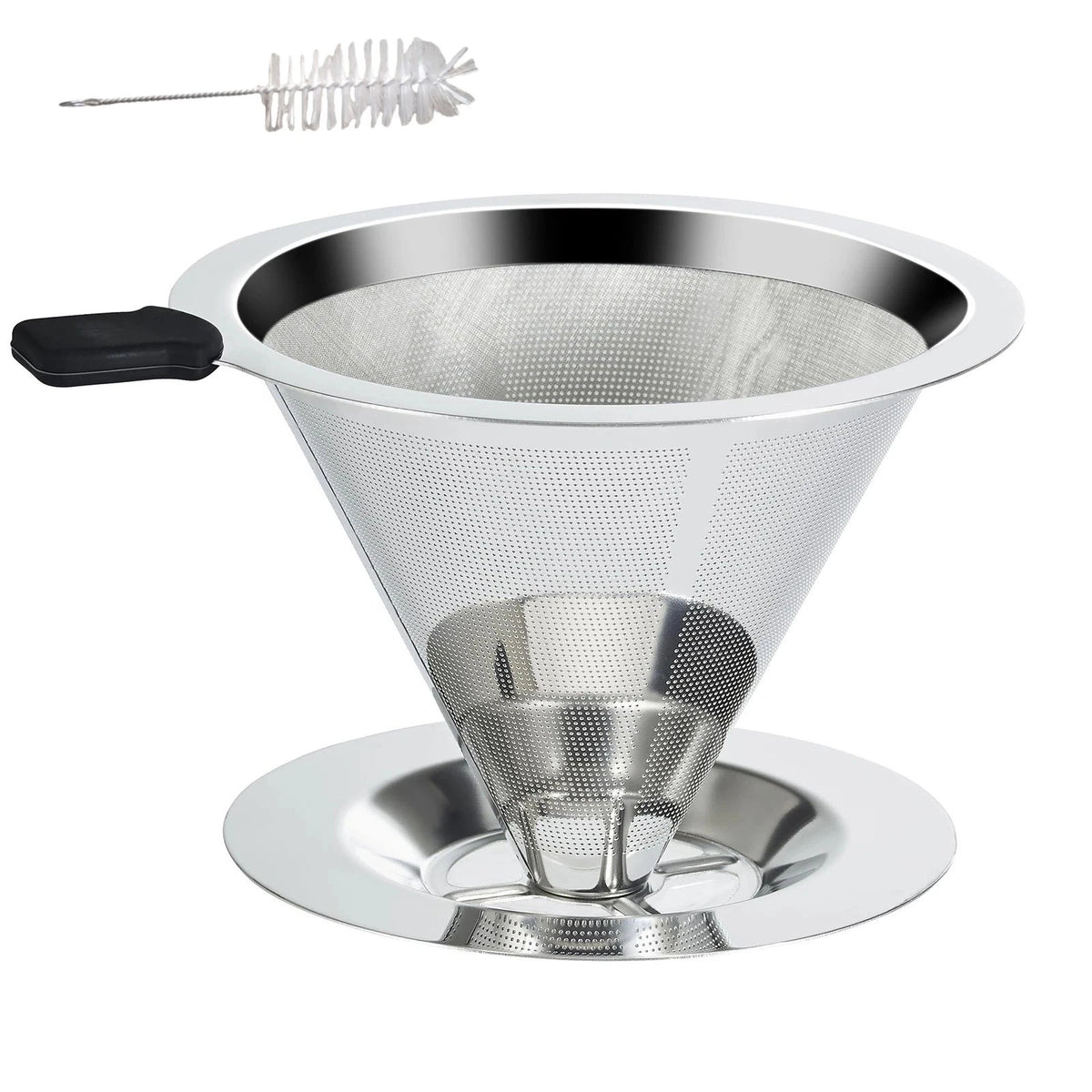 304 Stainless Steel Coffee Dripper Double Layer Filter Screen Retains Oil Fat