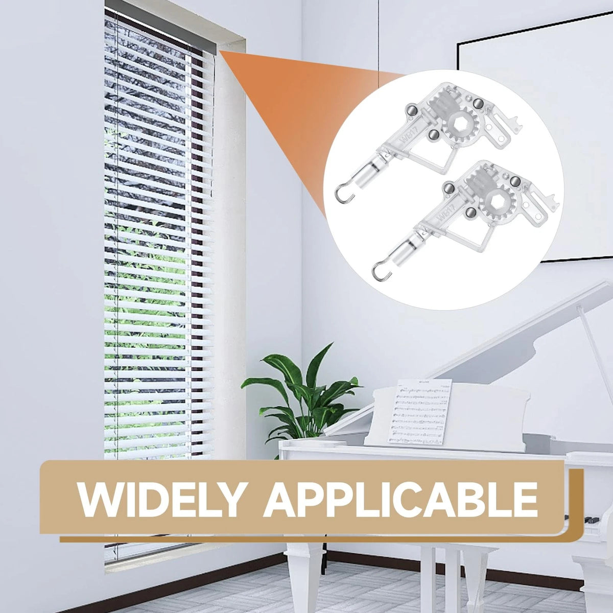 Blind Tilt Mechanism for 2" Horizontal Window Low Rail Wand One Size, White