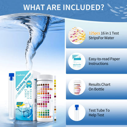 Umlecoa 16 in 1 Premium Water Test Kit - 125 Home Quality 16 IN 1