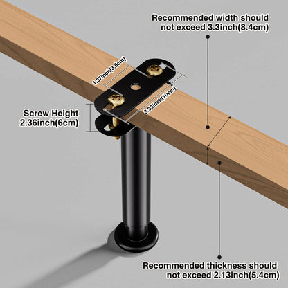 VETIN 4Pcs Adjustable Height Bed Support Legs 10-16 inch, Black