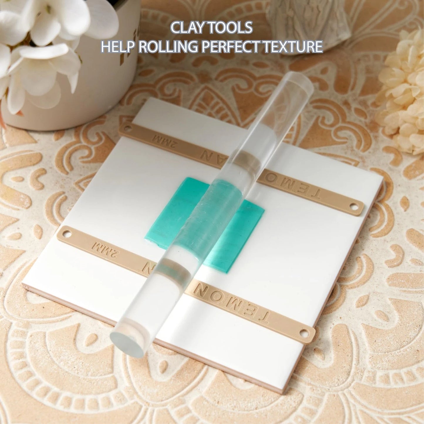 TEMONTIAN Polymer Clay Depth Guide Set, 4-Pair 13 Thickness 1-7.5Mm