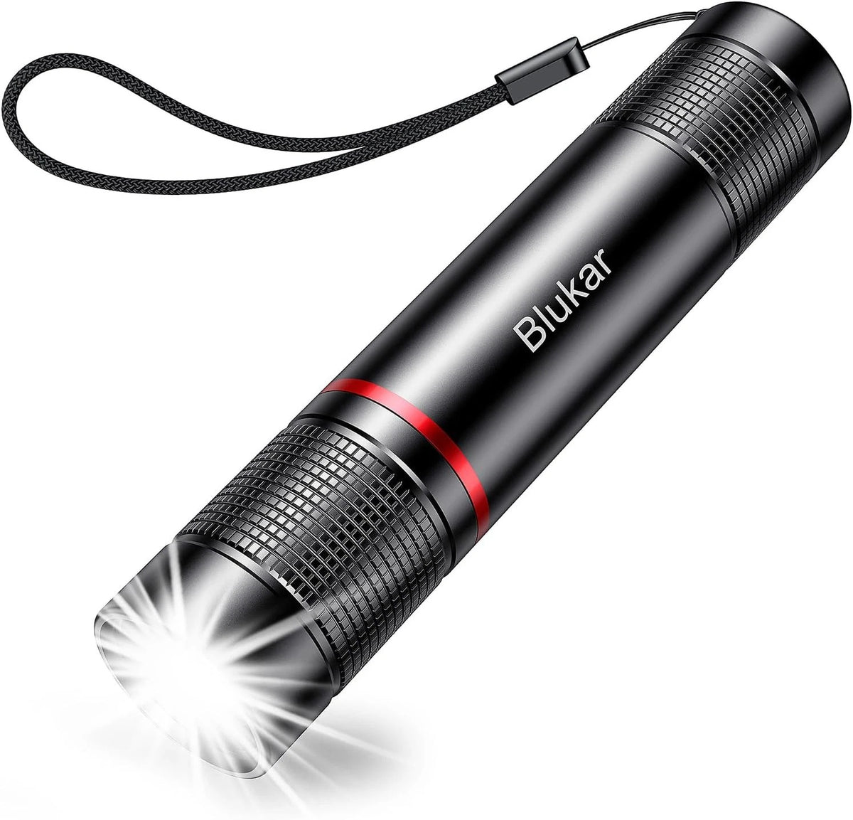 Blukar Flashlight Rechargeable, High Lumens Flashlight, Super 1 Pack, Black