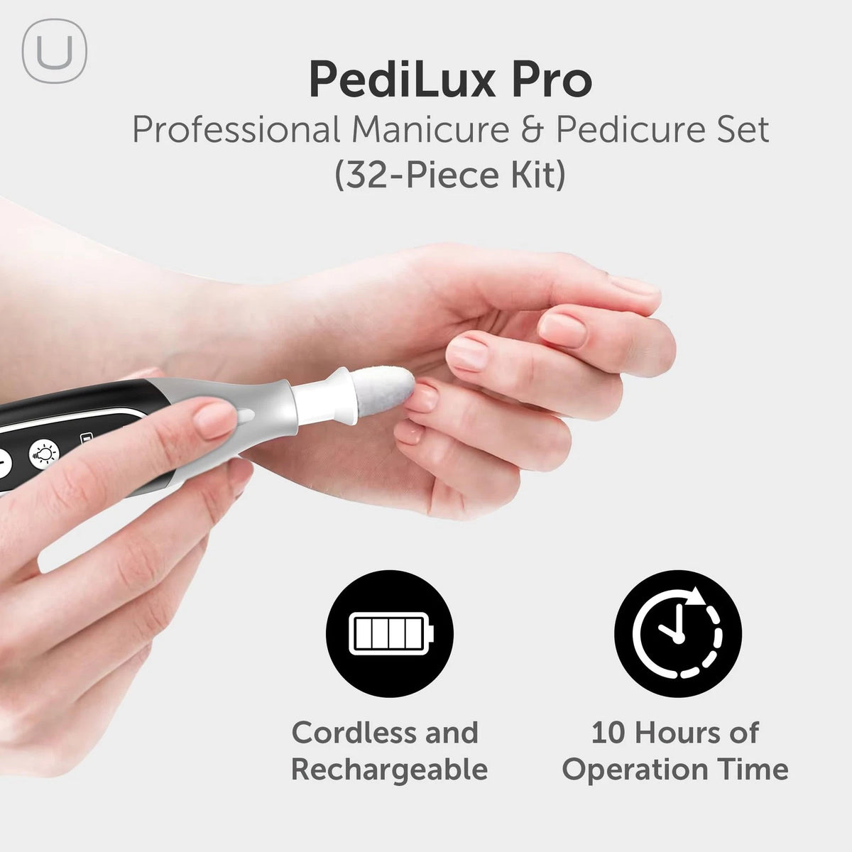 UTILYZE PediLux Pro Professional Manicure Pedicure Kit, 32 Piece Set, Black