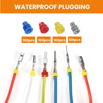 719PCS 19 Types Automotive Pin Connector Kit With Wire Crimping Tool, Nickel