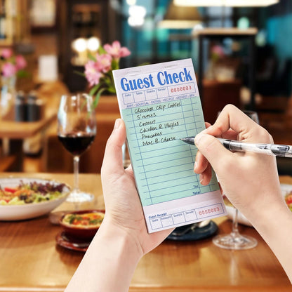 ZPARIK 24 Pack Guest Checks Books for Servers Server Note Pads, 24pcs, Green