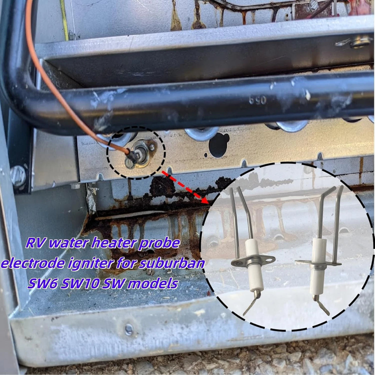 MCAMPAS RV Water Heater Electrode Spark Igniter, 232258 Dual Probe...