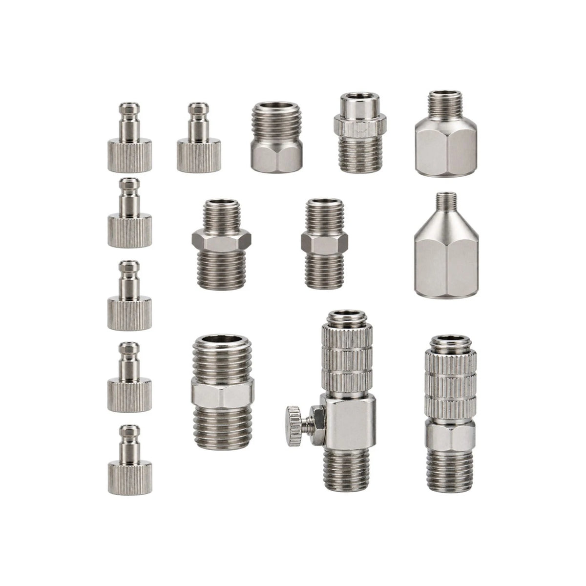 15X Professional Airbrush Adapter Kit For Air Compressor Rustproof Connector Set