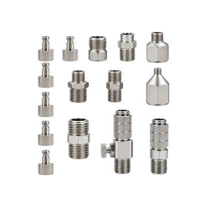 15X Professional Airbrush Adapter Kit For Air Compressor Rustproof Connector Set